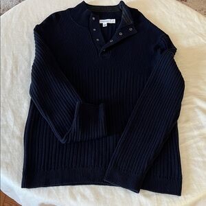 Calvin Klein Men's Dark Blue Zip-Up Sweater